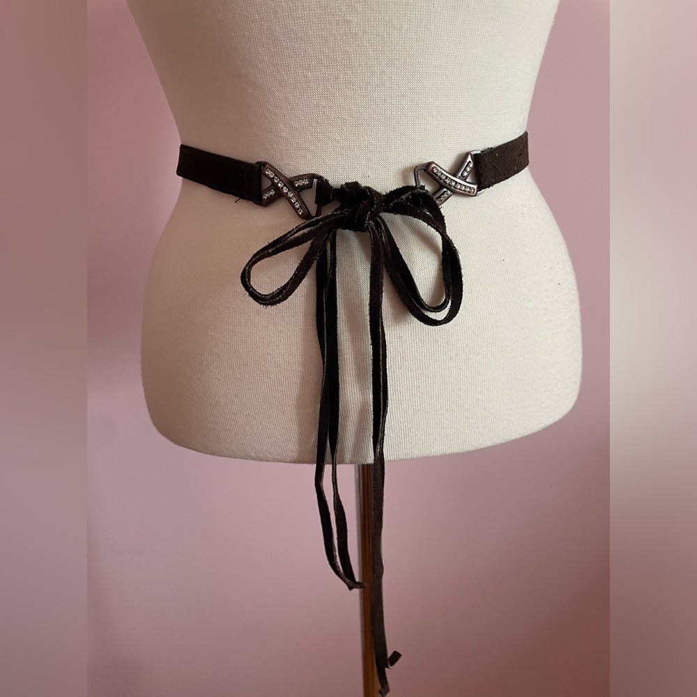 Elegant Leather Bow Belt